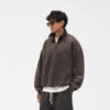 Initial Funnel Neck Quarter Zip Sweatshirt