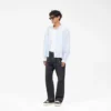 Long Sleeve Sheer Stripe Boxy Shirt